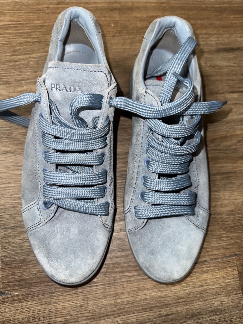 Prada blue gray suede sneakers size - 38